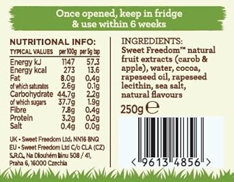 Sweet Freedom Choc Pot Caramel Chocolate Spread - 6 X 250 G | Rich Delicious Sweetness From Fruit | Great For Baking & Dessert | No Preservatives Or Allergens | Vegan | Ideal For Catering & Chefs