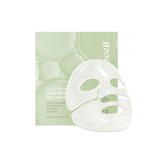 Arocell Cica Repair Panthenol Gel Mask 4 Facial Sheets Calming Moisturizing Soothing Clear Skin Korean Skincare