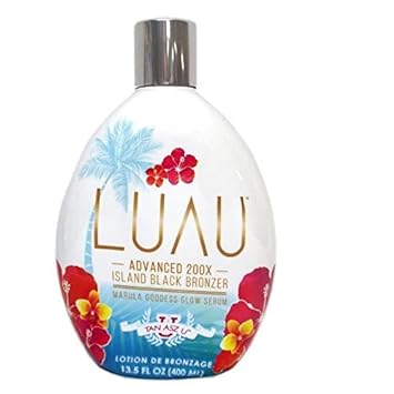 Tan Asz U Luau Advanced 200X Island Black Bronzer Dark Tanning Lotion Accelerator For Indoor Tanning Beds 13.5 Fl. Oz. : Beauty & Personal Care
