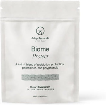 Adapt Naturals 4-In-1 Biome Protect Prebiotics, Probiotics Supplement Postbiotics & Polyphenols For Microbiome, Gut Health & Defense For Women & Men, 60 Day Supply