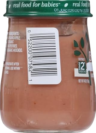 Beech-Nut Organics Stage 2 Organic Baby Food, Apple Raspberries & Avocado, 4Oz Jar