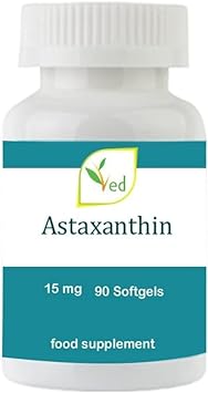 Ved Astaxanthin Capsules | Support Healthy Immune System | Support Joint And Tendon Health | 15Mg 90 Capsules Free Radical Eliminating Antioxidant