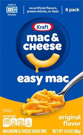 Kraft Easy Mac Original Macaroni & Cheese Microwavable Dinner (6 Ct Packets)