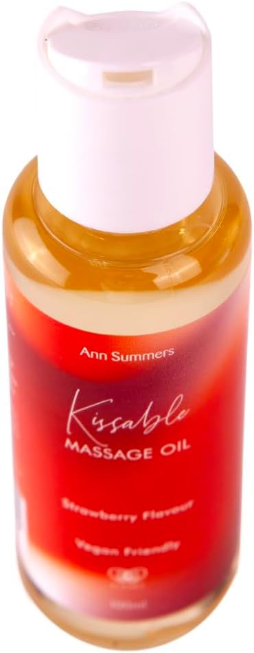 Ann Summers Kissable Massage Oil (100Ml) – Strawberry Flavoured - Massage Oil For Date Night & Massage Therapy - Body Massage Oil For Couples