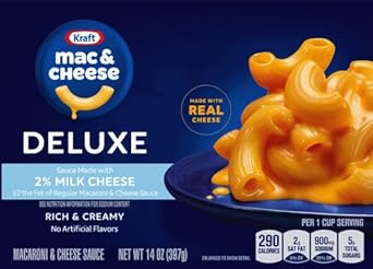 Kraft Deluxe Macaroni & Cheese Dinner With Sauce Made From 2% Milk Cheese (14 Oz Box)