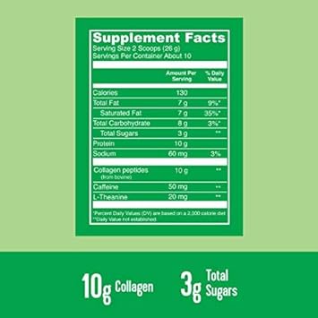 Vital Proteins Vanilla Matcha Collagen Latte Powder, 9.3 Oz