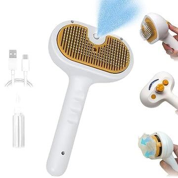 VALUEVIBES Multipurpose Steam Cat Brush Dog Brush for Shedding, Dog Comb Cat Comb Remove Static Flying Hair Pet Grooming Brush Self Cleaning Dog BrushSuitable for Long and Short Hairs