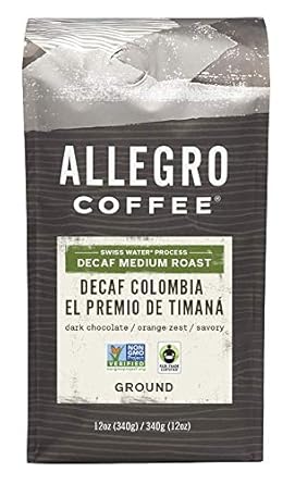 Allegro Coffee, Coffee Decaf Colombia El Premio De Timana Ground