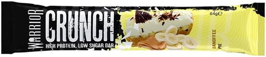 Warrior Crunch - High Protein Bars - 20G Protein Each Bar - Low Carb, Low Sugar Snack - 12 Pack X 64G (Banoffee Pie)