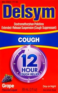 Delsym Adult 12 Hour Grape Cough Syrup, 3 Oz