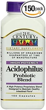 21st Century Acidophilus Probiotic Blend Capsules, 150-Count (Pack of 2) by 21st Century