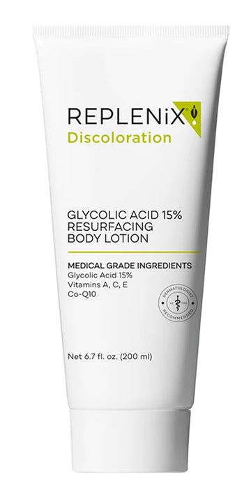 Replenix Glycolic Acid 15% Resurfacing Body Lotion, Medical-Grade Brightening & Hydrating Exfoliating Cream For Skin Discoloration & Rough Texture (6.7 Fl. Oz)