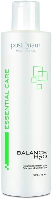 Postquam Professional Balance H2O Facial Tonic For Mixed Or Oily Skin 250Ml β Spanish Beauty β Mentholated Solution With Algae β Regulates Excess Sebaceous Secretion- Hydrates And Refreshes Skin
