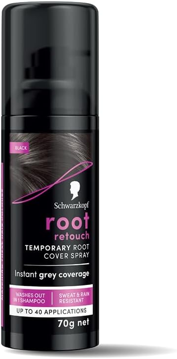 Schwarzkopf Root Retouch Hair Dye Black Temporary Root Touch Up Concealer Spray 120Ml