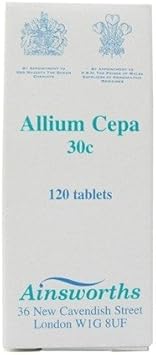 Ainsworths 30C Allium Cepa Homoeopathic Remedy - Pack Of 120 Tablets