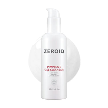Zeroid | Pimprove Gel Cleanser | Gentle Face Cleanser | Face Wash For Sensitive Skin | Balanced Care For Oily & Troubled Skin | Acne-Prone Skincare | Korean Dermocosmetic | 6.08 Fl Oz (180Ml)