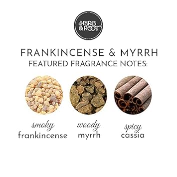 Herb & Root Frankincense & Myrrh Roll On Perfume Oil For Men & Women | Ancient Woody Scent | Vegan, Cruelty-Free Mini Travel Size Perfume | Aromatic Spicy Arabic Cologne