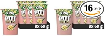 Pot Pasta King Creamy Carbonara instant hot snack from the nation's favourite instant noodle brand* quick snacks for when you need filling up 8x 69 g (Pack of 2) : Amazon.co.uk: Grocery