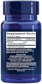 Life Extension Melatonin Ir/Xr, 1.5 Mg, Immediate- And Extended-Release Formula For Optimal Sleep Support, Healthy Circadian Rhythms, Cellular Defense, Gluten-Free, Non-Gmo, 2 X 60 Capsules
