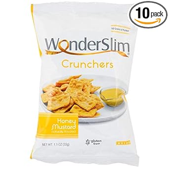 Wonderslim Protein Cracker Snack Chips, Honey Mustard, Low Fat & Gluten Free (10Ct)