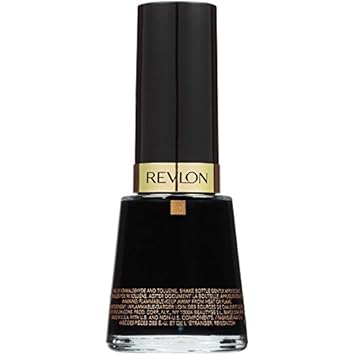 Revlon Nail Enamel, Chip Resistant Nail Polish, Glossy Shine Finish, In Black/Grey, 731 Knockout, 0.5 Oz