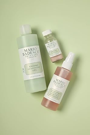 Mario Badescu Essentials 5 Piece Kit, Skincare Gift Set With Drying Lotion, Rose Water Facial Spray, Silver Powder, Enzyme Cleansing Gel And Flower & Tonic Mask