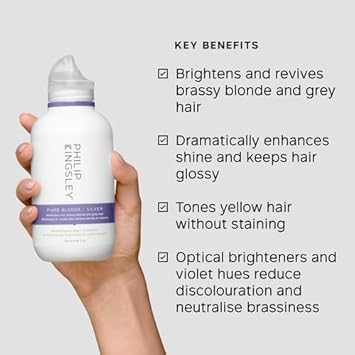 Philip Kingsley | Pure Blonde/Silver Purple Shampoo And Conditioner Set | Colour Correcting Conditioner For Platinum Blonde Brassy Hair | For Orange Brassiness And Yellow Tones | 250Ml And 200Ml