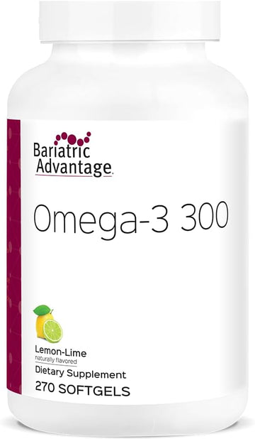 Bariatric Advantage Omega-3 300 Epa Dha Fish Oil Capsules, Concentrated Source Of Fatty Acids From Sustainably Sourced Cold Water Fish - Lemon Lime, 270 Softgels