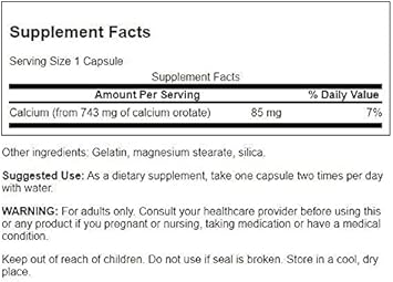 Swanson Calcium Orotate 85 Mg 60 Caps 2 Pack