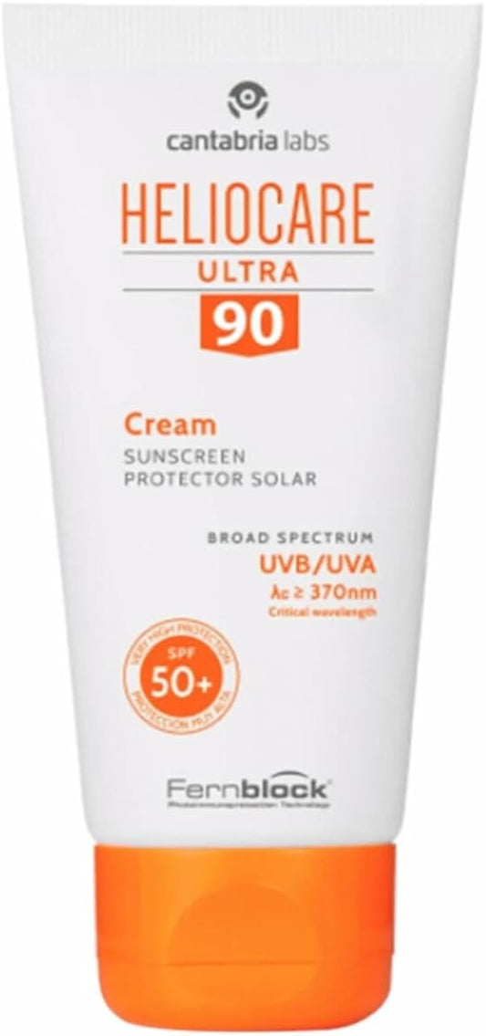 Heliocare Ultra 90 Cream Spf50+ / Sun Cream For Face/Daily Uva And Uvb Anti-Ageing Sun Block/Combination, Dry And Normal Skin Types/Matte Finish (50Ml)