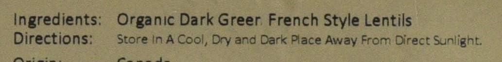 Wholefood Earth Organic Dark Green French Style Lentils 2Kg Gmo Free | Vegan | High Fibre | High Protein | Certified Organic
