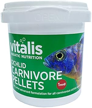 Vitalis Cichlid Carnivore Pellets Tropical Fish Food (1Mm) 70G