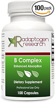B Complex Supplement | High Potency B-Complex Vitamins With Riboflavin Niacin Folate Vitamin B6 B12 As Methylcobalamin Biotin & More | Enhanced Absorption | 100 Vegetarian Capsules