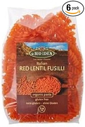 La Bio Idea Red Lentil Fusilli - Gluten Free 250G (Pack Of 6)