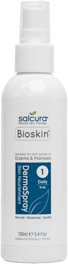 Salcura Natural Skin Therapy, Bioskin Dermaspray Intensive, Perfect For Dry & Itchy Skin, Easy To Use Spray, Suitable For Anyone Prone To Eczema, Psoriasis, Dermatitis & Any Other Skin Allergy 100Ml