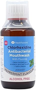 Healthpoint Chlorhexidine Antibacterial Mouthwash Alcohol Free Peppermint Flavour, 200 Ml (Pack Of 1)