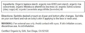 Swanson Certified Organic Baby Powder Talc-Free Lavender Scent 2.5 Ounce (71 g) Pwdr (4 Pack)