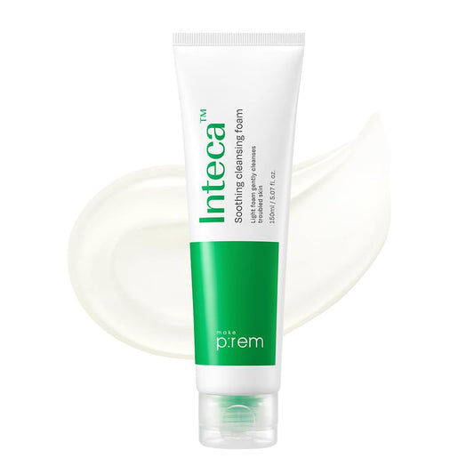 Make P:Rem Inteca Soothing Foam Cleanser, Mild Moisture Gel Type Foam Cleanser For Acne-Prone Skin, Removes Sebum And Impurities, Korean Skincare, 150Ml, 5.07 Fl.Oz. : Beauty & Personal Care