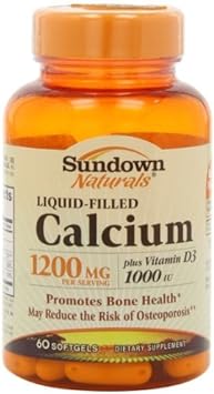Sundown Naturals Liquid-Filled Calcium Plus Vitamin D3-60 Softgels : Health & Household