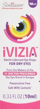 Ivizia Sterile Lubricant Eye Drops For Dry Eyes, Preservative-Free, Moisturizing, Dry Eye Relief, Contact Lens Friendly, 0.33 Fl Oz Bottle