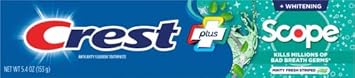 Crest Complete Multi-Benefit Whitening + Scope Fluoride Toothpaste Minty Fresh Striped - 5.4 Oz (153 G)