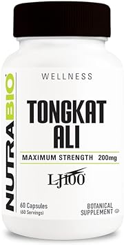 Nutrabio Tongkat Ali Lj 100 - Eurycoma Longifolia Extract Supplement - 200Mg Per Capsule, 60 Servings