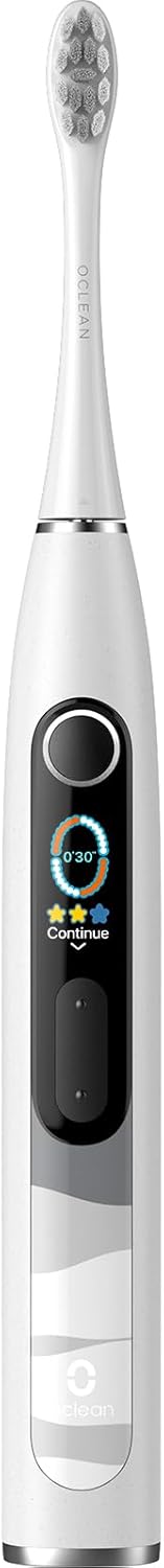 Oclean X10, Smart Sonic Electric Toothbrush, 5 Brushing Modes, 3H-Quick Charge For 60 Days, 2 Min Timer & Pressure Sensor, Ipx7 – Grey