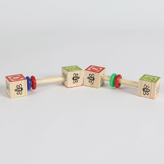 Northern Parrots Pack Of 2 Abc Parrot Rattle Foot Toy Medium