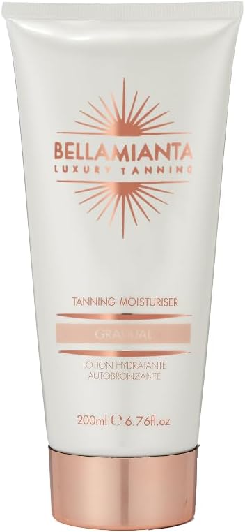 Bellamianta Gradual Tanning Moisturiser Lotion - Buildable Sunkissed Glow For Face And Body - Natural, Even Tan - Hydrating Formula With Mango, Papaya And Goji Berry Extracts - All Skin Types - 200Ml