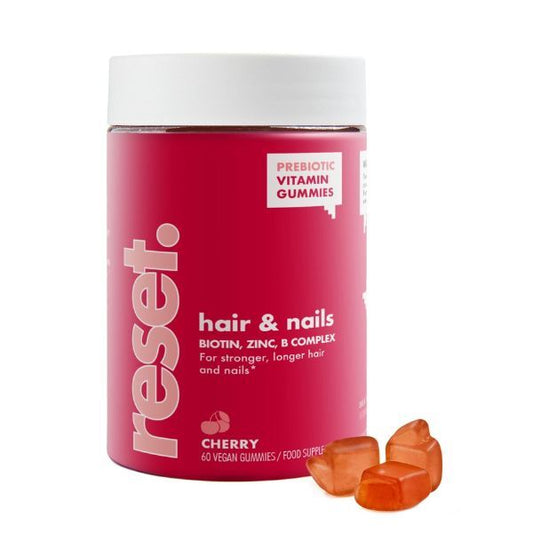 Reset Hair & Nails Vitamins Gummies Cherry Flavour -60Pcs