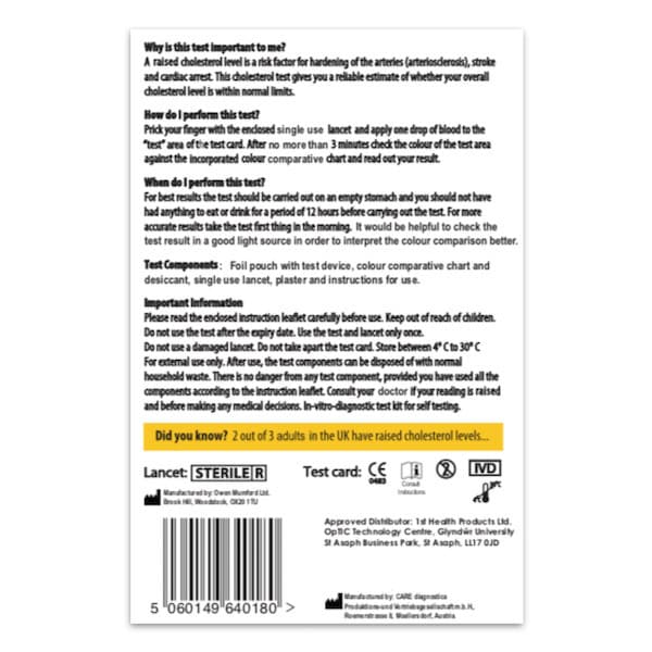 Selfcheck Cholesterol Test Kit