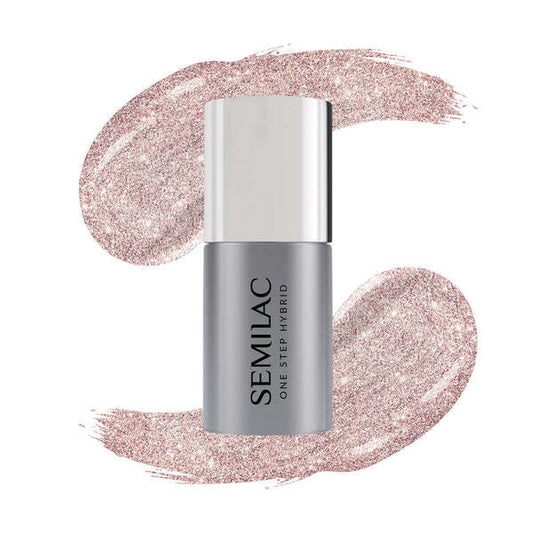 Semilac One Step Gel Polish 5Ml 245 Glitter Pink Beige