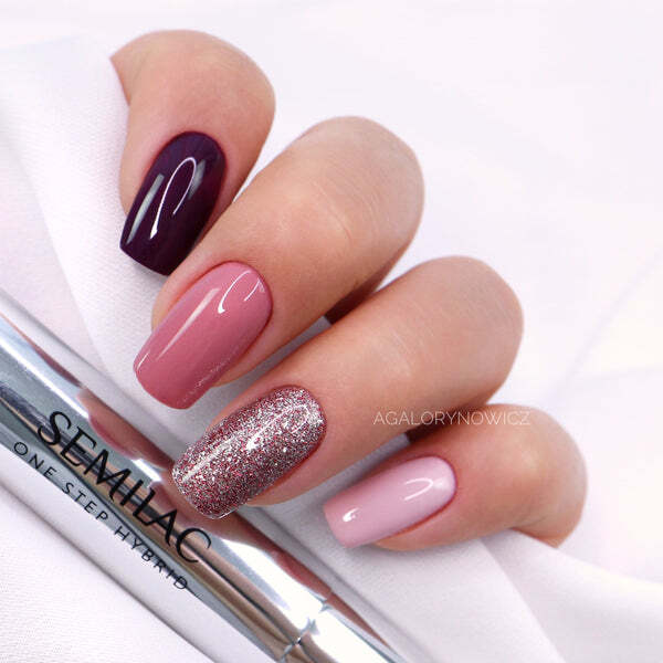 Semilac One Step Gel Polish 5Ml 245 Glitter Pink Beige