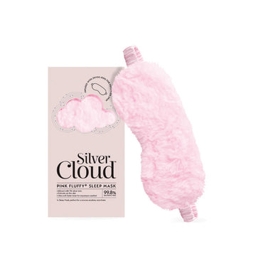 Silver Cloud Pink Fluffy Satin Sleep Eye Mask